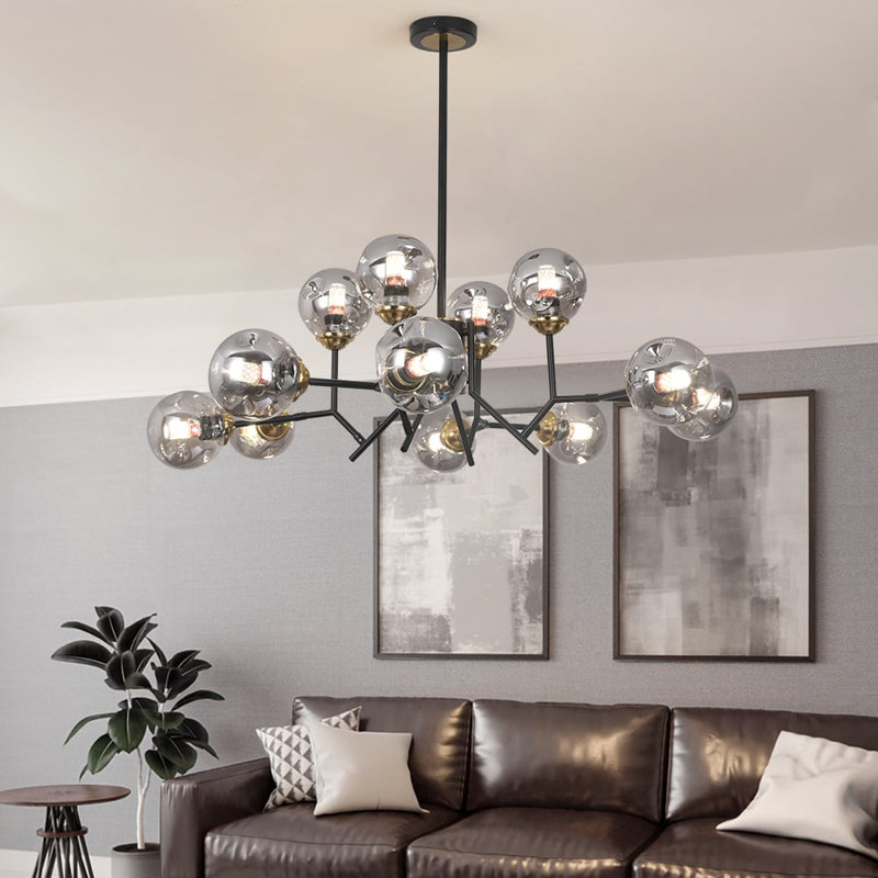 Ivy Bronx Adlih 12 - Light Sputnik Linear Chandelier & Reviews